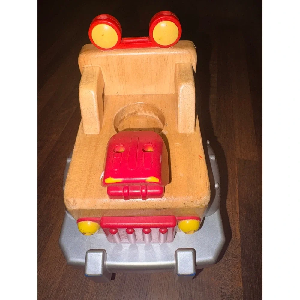 Vintage Little Tikes Wooden Toy Truck with Red and Yellow Accessories‎ Kids Play